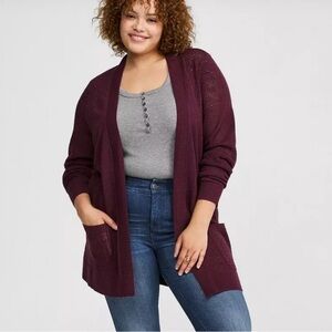Torrid purple open front cardigan